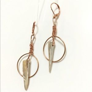Tribal Copper Wire Wrap Earrings